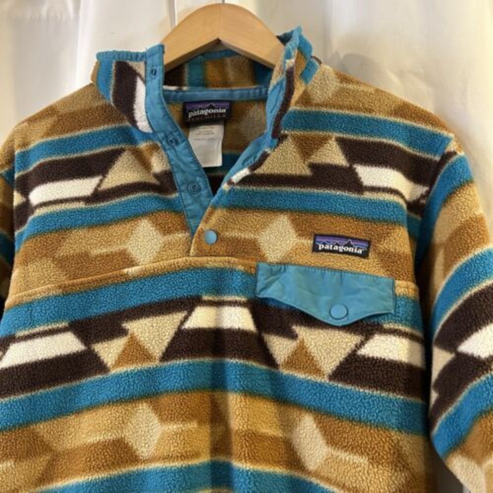Patagonia Synchilla RARE Snap-T Fleece Aztec‎ Tribal Southwestern Printed Small - Picture 2 of 7